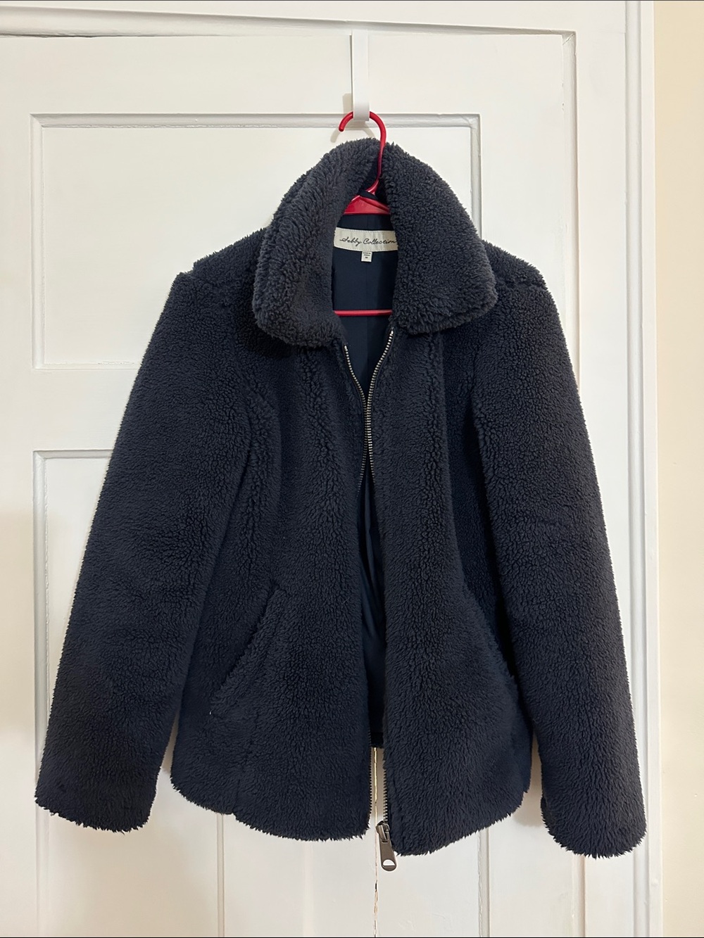 Teddy Fleece Zip-Up Jacket - Navy